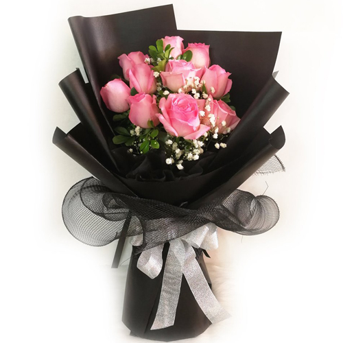 Send 10 Pcs. Pink Ecuadorian Roses Bouquet to Philippines