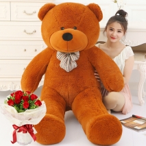 5 ft giant bear with 12 red rose bouquet to philippines