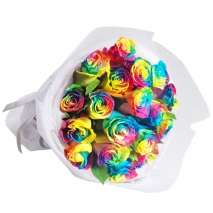 send 12 beautiful rainbow roses in bouquet to philippines