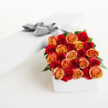 24 Red & Peach Rose Box IN PHILIPPINES